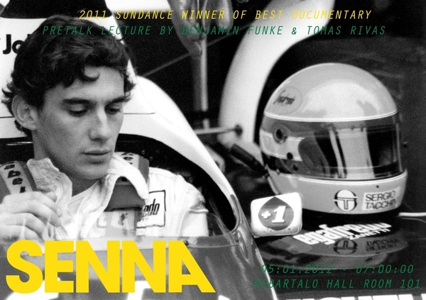 Benjamin Funke will be screening the film Senna in conjunction with his 
