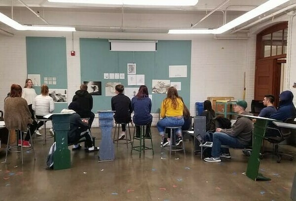 Students In Drawing One Class